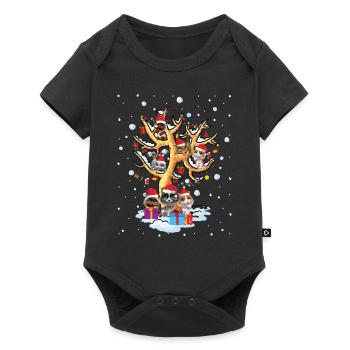 Cats Christmas Tree Christmas Xmas Gift - Baby Premium short-sleeve bodysuit - black - Front