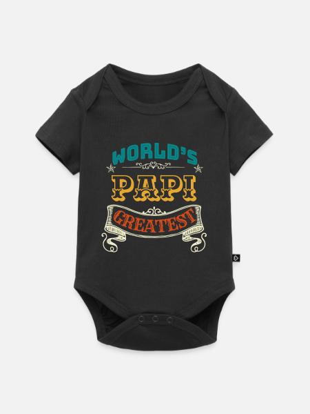 WORLDS GREATEST PAPI - Baby Premium Kurzarmbody - Schwarz