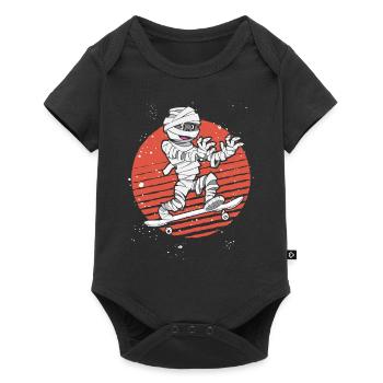 Lustig Mumie auf dem Skateboard Geschenk für Skate - Baby Premium Kurzarmbody - Schwarz - Vorne