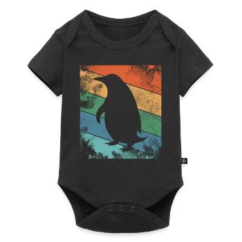 Rétro Pingouin Coloré - Body à manches courtes Premium Bébé - noir - Devant