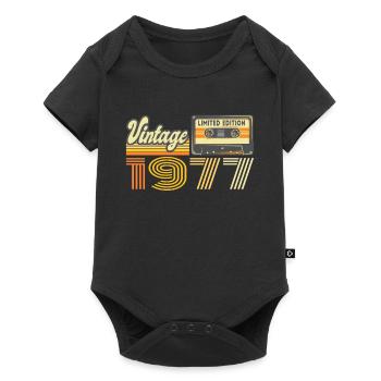 Vintage 1977 Cassette Mixtape - 43e anniversaire - Body à manches courtes Premium Bébé - noir - Devant