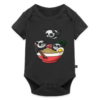 Boîte de nouilles à soupe de ramen Bol de ramen drôle Panda Pool - Body à manches courtes Premium Bébé - noir - Devant