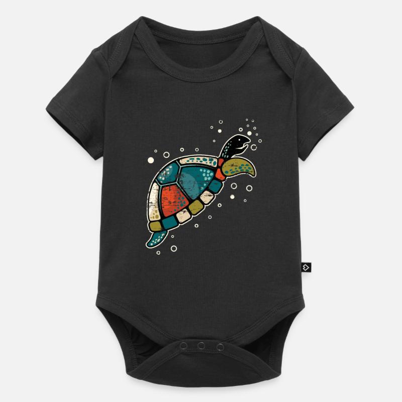 Schildkröte - Baby Premium Kurzarmbody - Schwarz