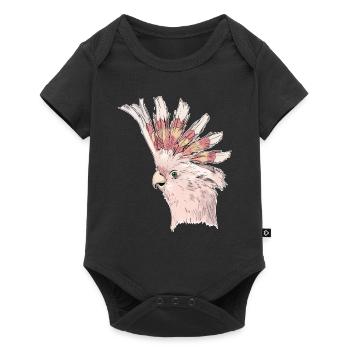 Papagei Kakadu Punk Vogel Geschenk - Baby Premium Kurzarmbody - Schwarz - Vorne