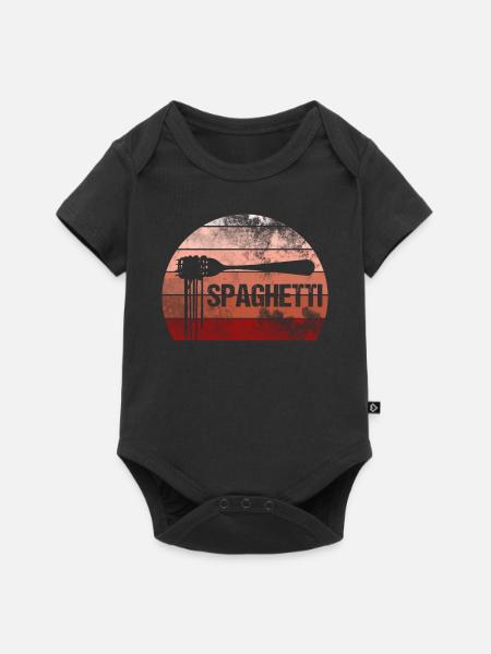 Gabel Spaghetti Retro - Baby Premium Kurzarmbody - Schwarz