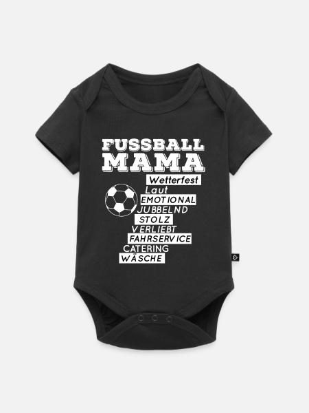 Fußball MAMA GESCHENKIDEE GEBURTSTAG - Baby Premium Kurzarmbody - Schwarz