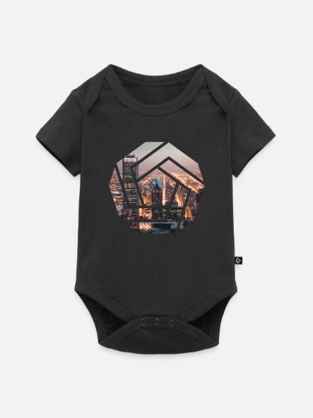 Sechseck City - Baby Premium Kurzarmbody - Schwarz