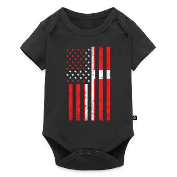 États-Unis Danemark Pavillon - Body à manches courtes Premium Bébé - noir - Devant