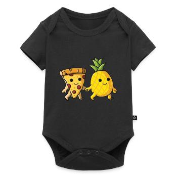 Pizza Hawaii Pineapple Pizza Eat Pizza & Pineapple - Baby Premium short-sleeve bodysuit - black - Front
