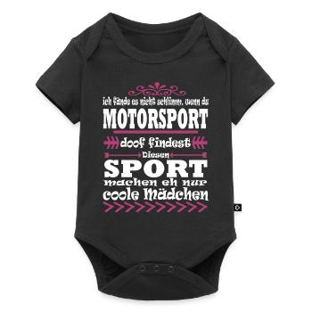 Motorsport Mädchen Motorrad Bike Geschenk - Baby Premium Kurzarmbody - Schwarz - Vorne