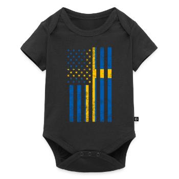 Drapeau USA Suède - Body à manches courtes Premium Bébé - noir - Devant