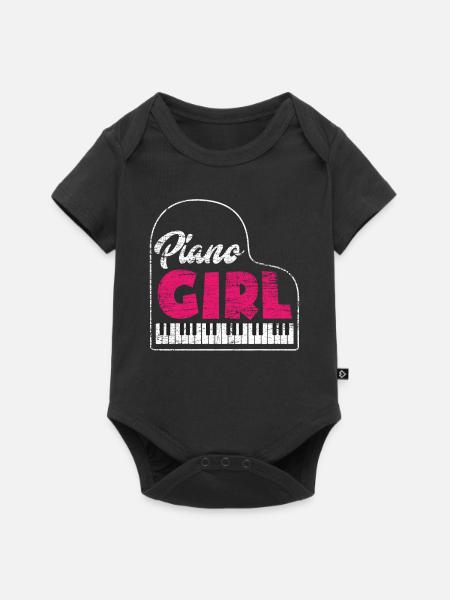 Piano Mädchen - Baby Premium Kurzarmbody - Schwarz