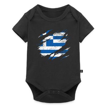 Greece Flag - Baby Premium short-sleeve bodysuit - black - Front