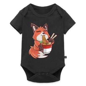 Ramen kawaii fox - Baby Premium short-sleeve bodysuit - black - Front