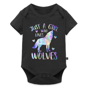 Just a girl who loves wolves - wolf girl - Baby Premium short-sleeve bodysuit - black - Front