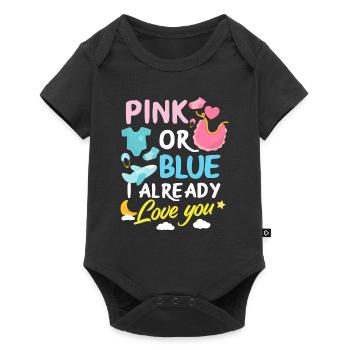 Fête de bébé révélée par le sexe rose ou bleu - Body à manches courtes Premium Bébé - noir - Devant