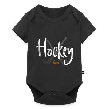 hockey hockey sur gazon hockey bâton sport hockey sur glace - Body à manches courtes Premium Bébé - noir - Devant