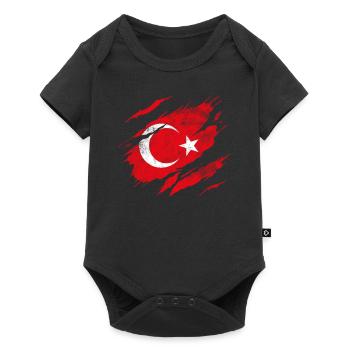 Turquie Drapeau - Body à manches courtes Premium Bébé - noir - Devant