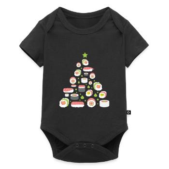 Sushi sapin de Noël meilleur cadeau - Body à manches courtes Premium Bébé - noir - Devant