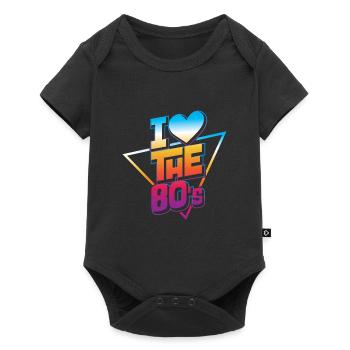 Heart| 80s| Decade| Triangle| Old School| Vintage - Baby Premium Kurzarmbody - Schwarz - Vorne
