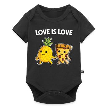 Pizza Hawaii eating pineapple pizza - Baby Premium short-sleeve bodysuit - black - Front