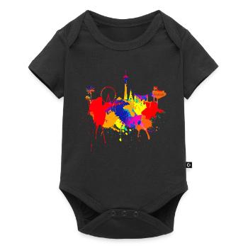 Las Vegas Skyline Nevada Colorful Colors Art Poker - Baby Premium short-sleeve bodysuit - black - Front