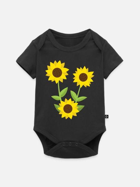 Sonnenblumen - Baby Premium Kurzarmbody - Schwarz