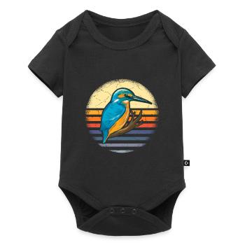 Kingfisher Rackenvogel plumes graphique bleu cobalt - Body à manches courtes Premium Bébé - noir - Devant