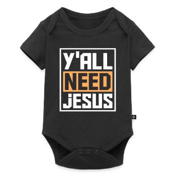 Jésus chrétiens - Body à manches courtes Premium Bébé - noir - Devant