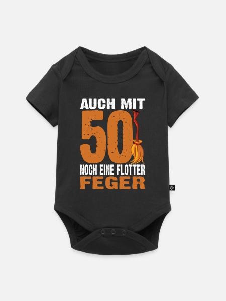 Auch Mit 50 Noch Ein Flotter Feger 50. Geburtstag - Baby Premium Kurzarmbody - Schwarz
