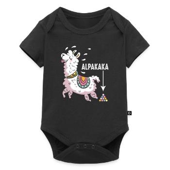 Alpaca alpaca gift idea - Baby Premium short-sleeve bodysuit - black - Front