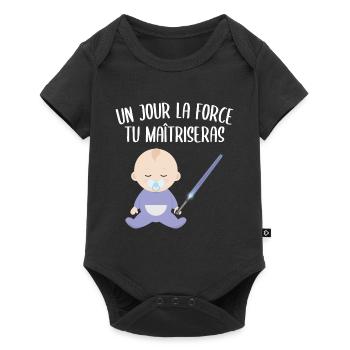 Star Force Wars Bébé Humour Cadeau Sabre Laser - Body à manches courtes Premium Bébé - noir - Devant
