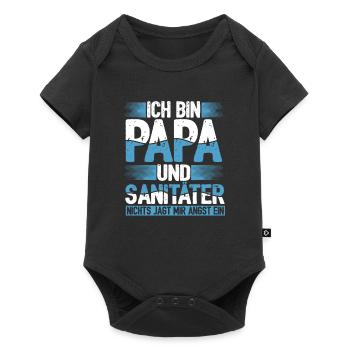 Ich Bin Papa Und Sanitäter Nichts Macht Mir Angst - Baby Premium Kurzarmbody - Schwarz - Vorne