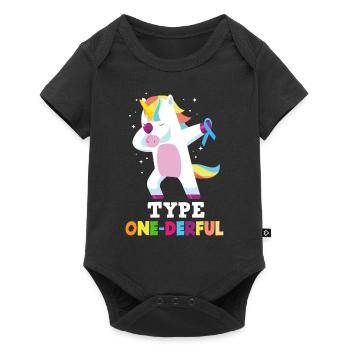 T1D Diabetes Typ 1 Diabetiker Geschenk - Baby Premium Kurzarmbody - Schwarz - Vorne