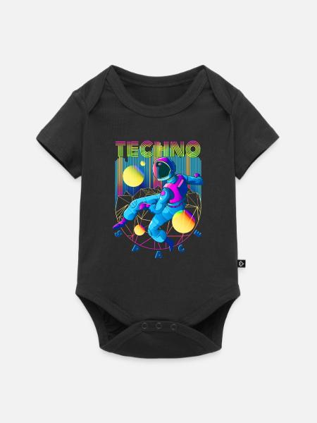 Techno Weltraum - Baby Premium Kurzarmbody - Schwarz