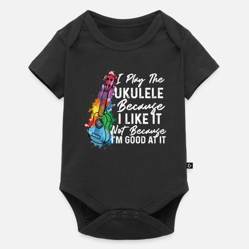 Je joue du ukulélé parce que je l'aime Ukulele Playe - Body à manches courtes Premium Bébé - noir