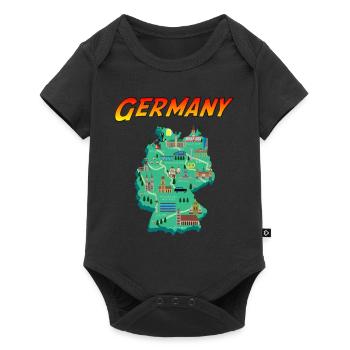 Germany - map - vintage sign style - Baby Premium short-sleeve bodysuit - black - Front