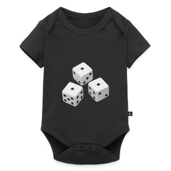 Realistische Würfel Geschenkidee - Baby Premium Kurzarmbody - Schwarz - Vorne