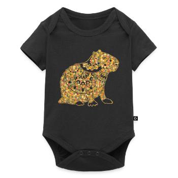 Capybara geometrische Hemden - Baby Premium Kurzarmbody - Schwarz - Vorne