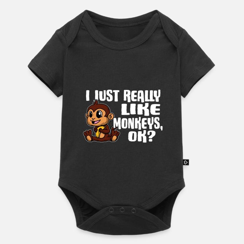 Cute I Just Really Like Monkeys Ok Gift Idea - Baby Premium short-sleeve bodysuit - black