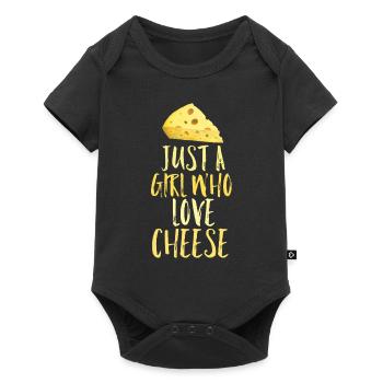 Just a girl who loves cheese - Baby Premium short-sleeve bodysuit - black - Front