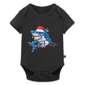 Santa Shark Christmas Lights - Body à manches courtes Premium Bébé - noir - Devant