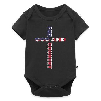 For God and Country, Patriotic US Flag - Baby Premium short-sleeve bodysuit - black - Front