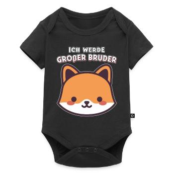 Ich werde Großer Bruder 2020 Bruder Fuchs - Baby Premium Kurzarmbody - Schwarz - Vorne