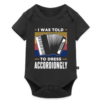 Idée cadeau rétro accordéon - Body à manches courtes Premium Bébé - noir - Devant