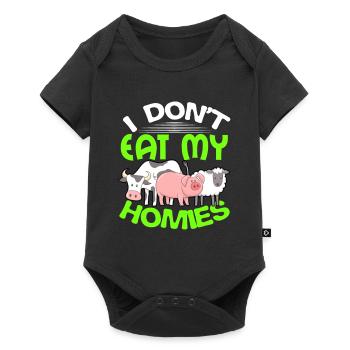 vegan - Body à manches courtes Premium Bébé - noir - Devant