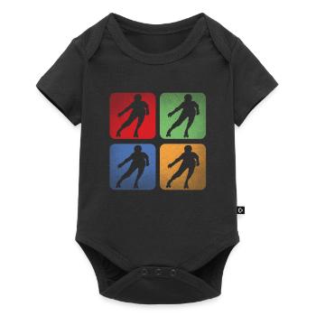 Inline Skating Pop Art Roller Skates - Baby Premium short-sleeve bodysuit - black - Front
