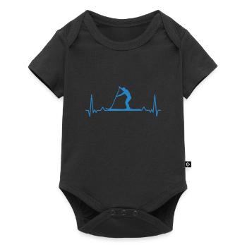 Stand up paddle Herzschlag Stand up paddling - Baby Premium Kurzarmbody - Schwarz - Vorne