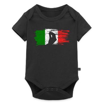 Italienische Handgeste Capisci Italien Flagge - Baby Premium Kurzarmbody - Schwarz - Vorne