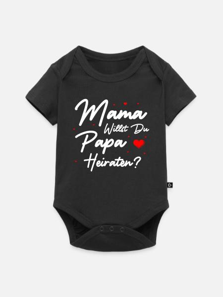 Heiratsantrag Ehe Verlobung Heiraten Kinder - Baby Premium Kurzarmbody - Schwarz